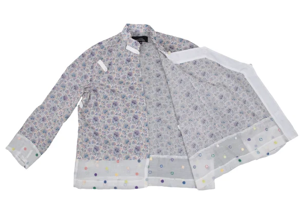 tricot COMME des GARCONS Colorful Dot Embroidery Floral Printed Wrap Blouse K-168532_010