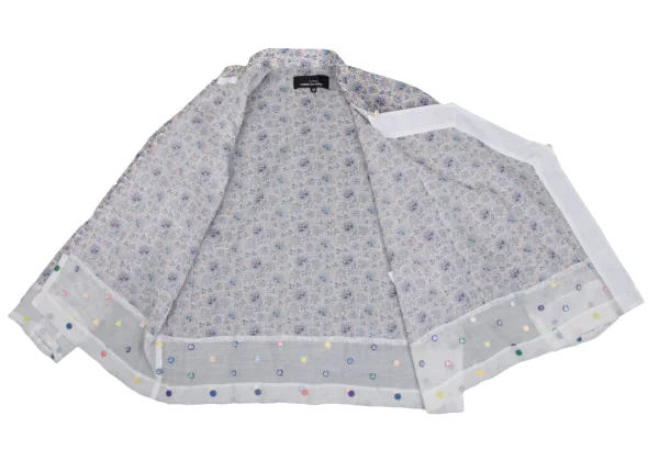tricot COMME des GARCONS Colorful Dot Embroidery Floral Printed Wrap Blouse K-168532_011