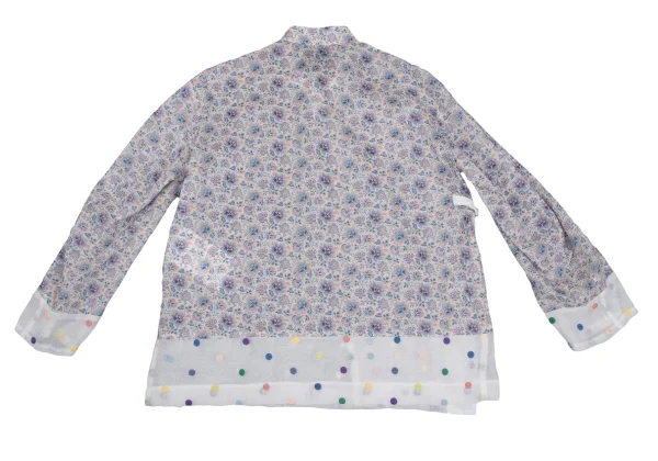 tricot COMME des GARCONS Colorful Dot Embroidery Floral Printed Wrap Blouse K-168532_012
