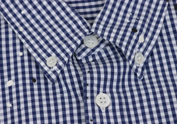 COMME des GARCONS HOMME Splash Painted Check Short Sleeve Shirt K-168533_004