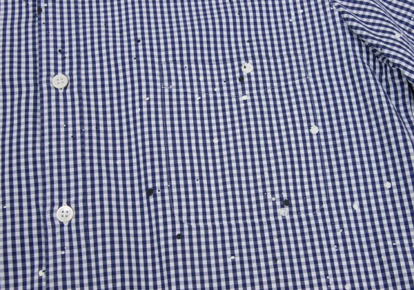 COMME des GARCONS HOMME Splash Painted Check Short Sleeve Shirt K-168533_006