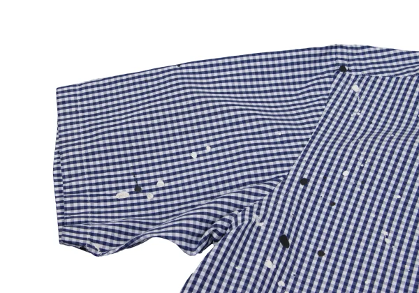 COMME des GARCONS HOMME Splash Painted Check Short Sleeve Shirt K-168533_007
