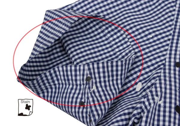 COMME des GARCONS HOMME Splash Painted Check Short Sleeve Shirt K-168533_008