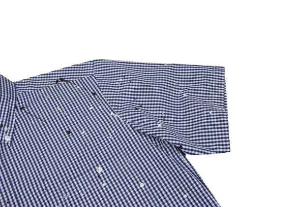 COMME des GARCONS HOMME Splash Painted Check Short Sleeve Shirt K-168533_009