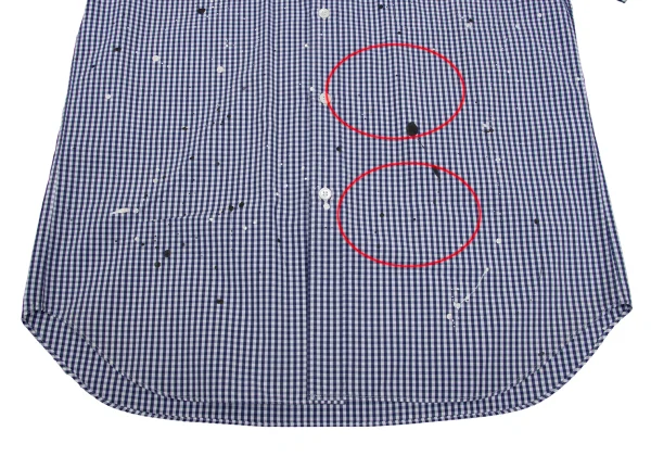 COMME des GARCONS HOMME Splash Painted Check Short Sleeve Shirt K-168533_011