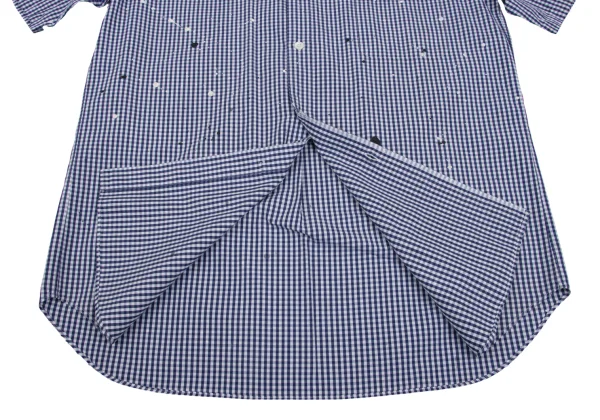 COMME des GARCONS HOMME Splash Painted Check Short Sleeve Shirt K-168533_014