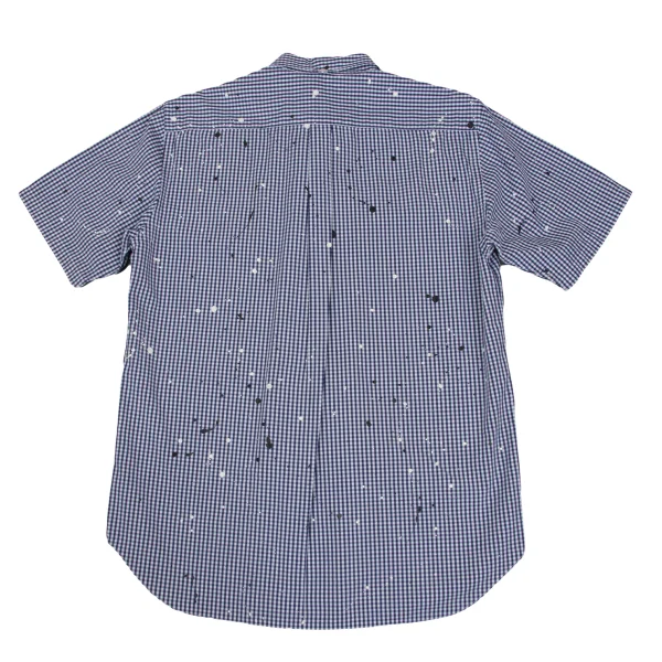 COMME des GARCONS HOMME Splash Painted Check Short Sleeve Shirt K-168533_015