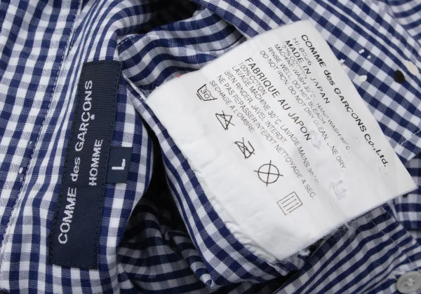 COMME des GARCONS HOMME Splash Painted Check Short Sleeve Shirt K-168533_018