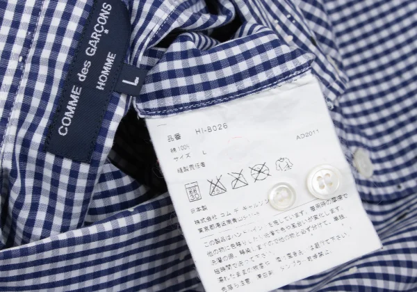 COMME des GARCONS HOMME Splash Painted Check Short Sleeve Shirt K-168533_019
