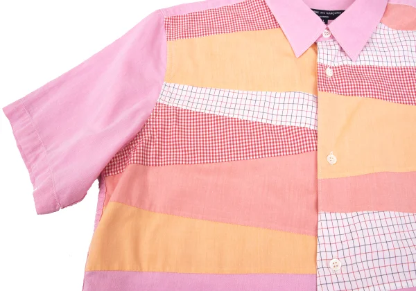 COMME des GARCONS HOMME Panel Switching Short Sleeve Shirt K-168534_004