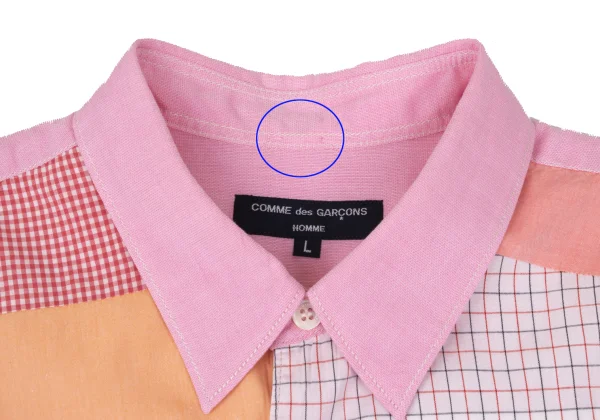 COMME des GARCONS HOMME Panel Switching Short Sleeve Shirt K-168534_005