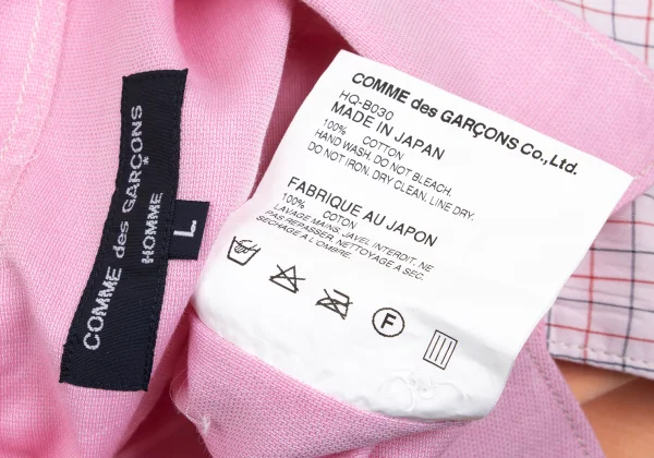 COMME des GARCONS HOMME Panel Switching Short Sleeve Shirt K-168534_016