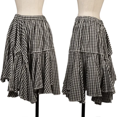 COMME des GARCONS Checkered Switching Flare Skirt