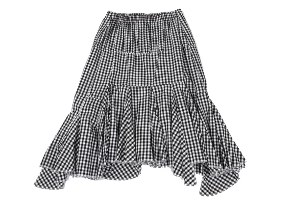 COMME des GARCONS Gingham Check Gathered Skirt K-168536_015