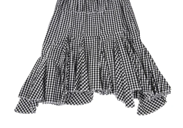 COMME des GARCONS Gingham Check Gathered Skirt K-168536_016