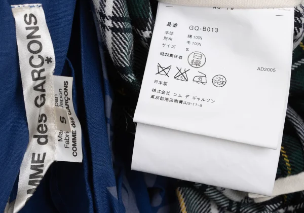 COMME des GARCONS Check Switching Reconstructed Sleeveless Blouse K-168538_020