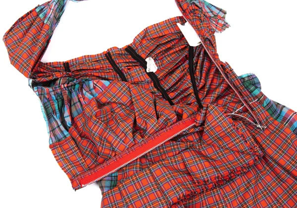 COMME des GARCONS Cutting Checked Halter Neck Dress K-168547_007