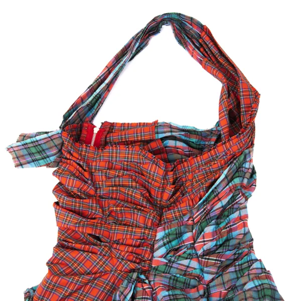 COMME des GARCONS Cutting Checked Halter Neck Dress K-168547_012