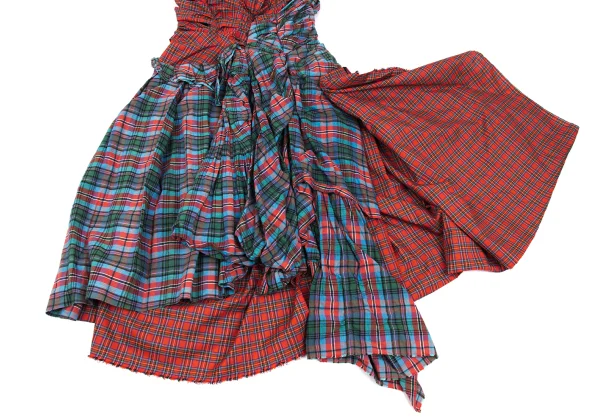 COMME des GARCONS Cutting Checked Halter Neck Dress K-168547_013