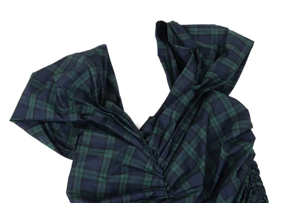 COMME des GARCONS Checkered Panel Gather Sleeveless Dress K-168548_004