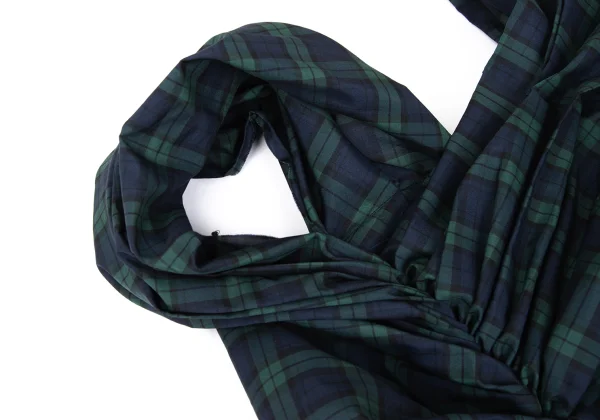 COMME des GARCONS Checkered Panel Gather Sleeveless Dress K-168548_005