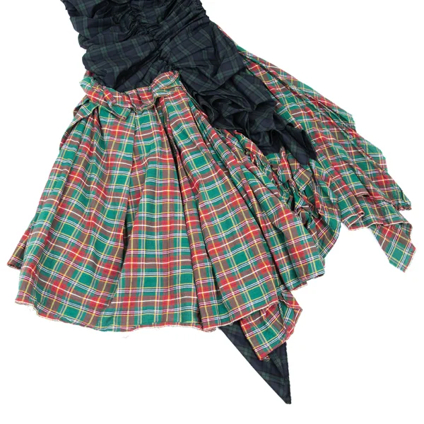 COMME des GARCONS Checkered Panel Gather Sleeveless Dress K-168548_007