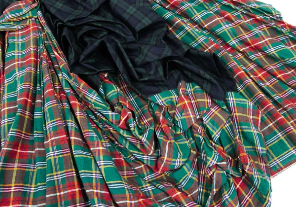 COMME des GARCONS Checkered Panel Gather Sleeveless Dress K-168548_008