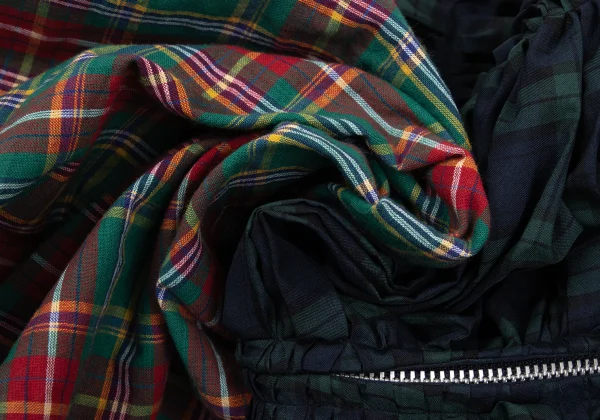 COMME des GARCONS Checkered Panel Gather Sleeveless Dress K-168548_013