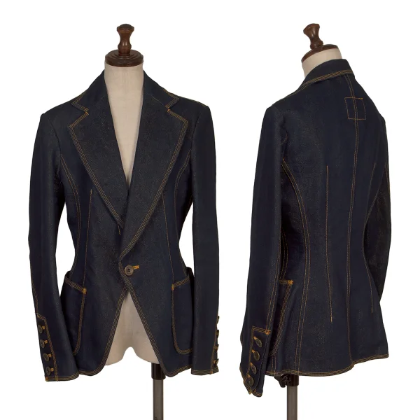 JUNYA WATANABE COMME des GARCONS denim Glitter Denim 1B Jacket  Indigo,Gold S K-168554_001