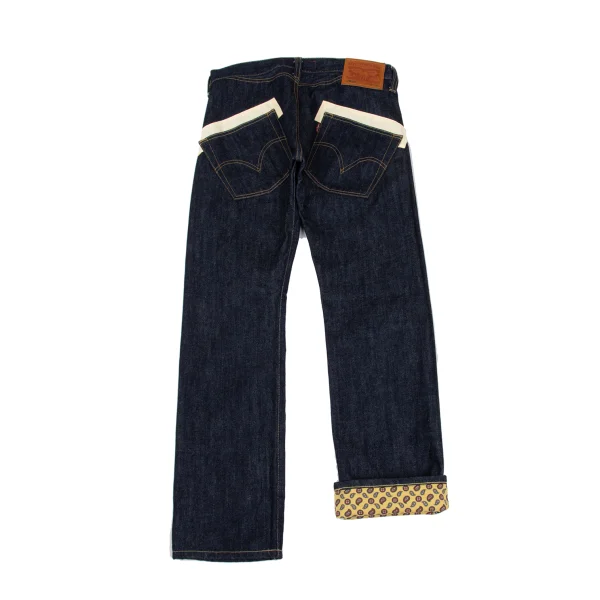 ジュンヤワタナベ マンピンク ×リーバイス JUNYA WATANABE MAN PINK×Levi's ペイズリーインサイドボーダパッチデニムパンツ インディゴ他S