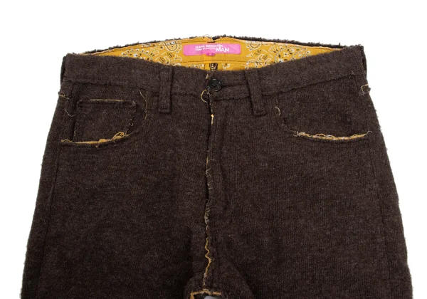 JUNYA WATANABE MAN PINK COMME des GARCONS Paisley Inside Cutting Brushed Wool Pants K-168560_002