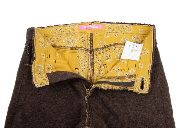 JUNYA WATANABE MAN PINK COMME des GARCONS Paisley Inside Cutting Brushed Wool Pants K-168560_005