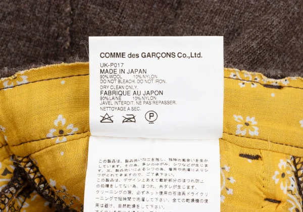 JUNYA WATANABE MAN PINK COMME des GARCONS Paisley Inside Cutting Brushed Wool Pants K-168560_012