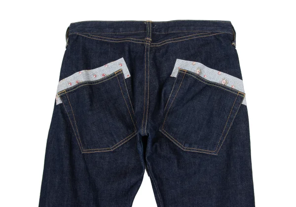 JUNYA WATANABE MAN PINK COMME des GARCONS Floral Check Patch Jeans K-168561_002