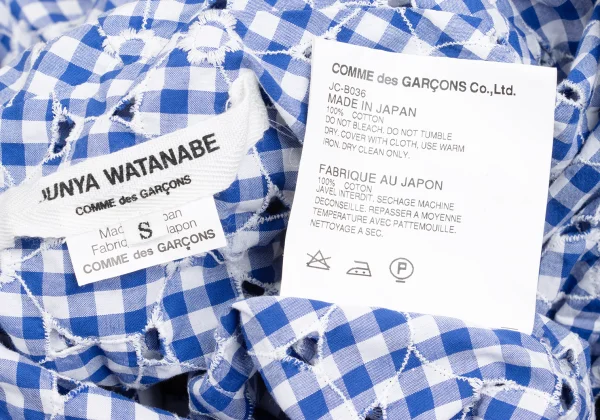 JUNYA WATANABE COMME des GARCONS Checked Floral Embroidery Blouse K-168562_013