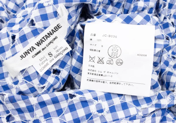 JUNYA WATANABE COMME des GARCONS Checked Floral Embroidery Blouse K-168562_014