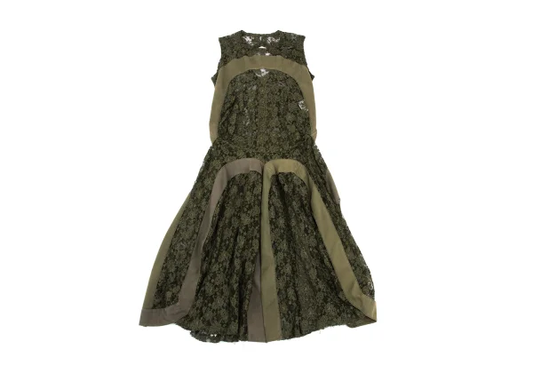 JUNYA WATANABE COMME des GARCONS Floral Lace Panel Sleeveless Dress K-168564_002