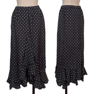 JUNYA WATANABE COMME des GARCONS Cupro Polka Dot Printed Ruffle Skirt
