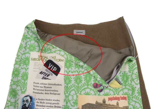 UNDERCOVER Switching Materials Damask Pattern Mini Skirt K-168577_005