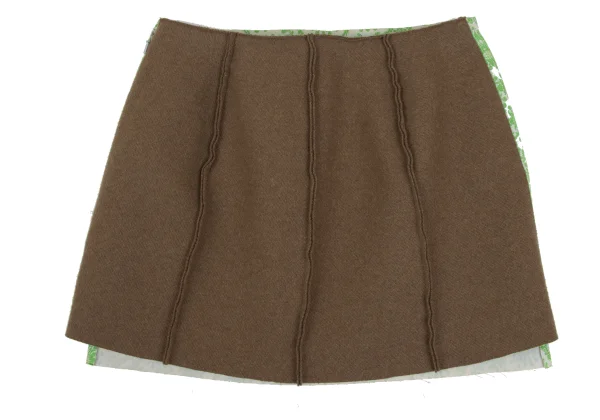 UNDERCOVER Switching Materials Damask Pattern Mini Skirt K-168577_015