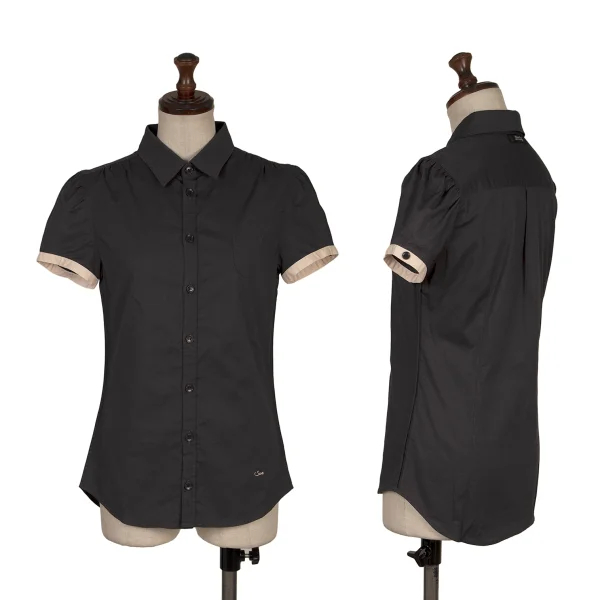 アンダーカバイズム UNDERCOVERISM ポイント刺繍半袖ブラウス 紺1