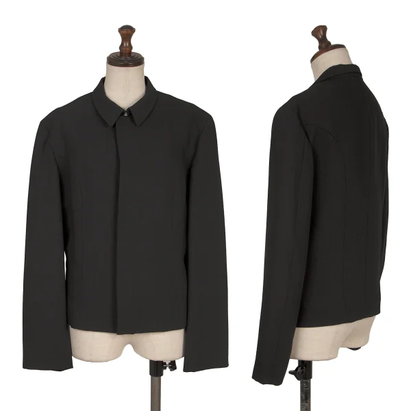 Y's Wool Concealed Button Jacket Black S-M K-168588_001