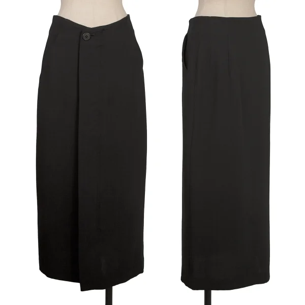 Y's Wool Concealed Zip Skirt Black S K-168589_001