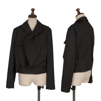 COMME des GARCONS Wool Gaba Hem Belted Jacket