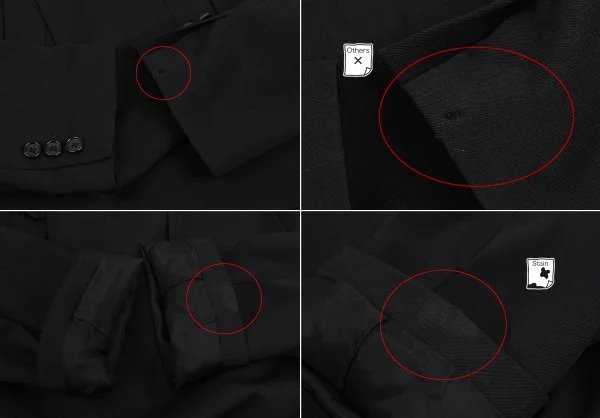 COMME des GARCONS Wool Gaba Hem Belted Jacket K-168593_010