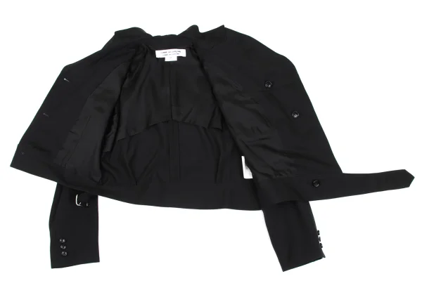 COMME des GARCONS Wool Gaba Hem Belted Jacket K-168593_014
