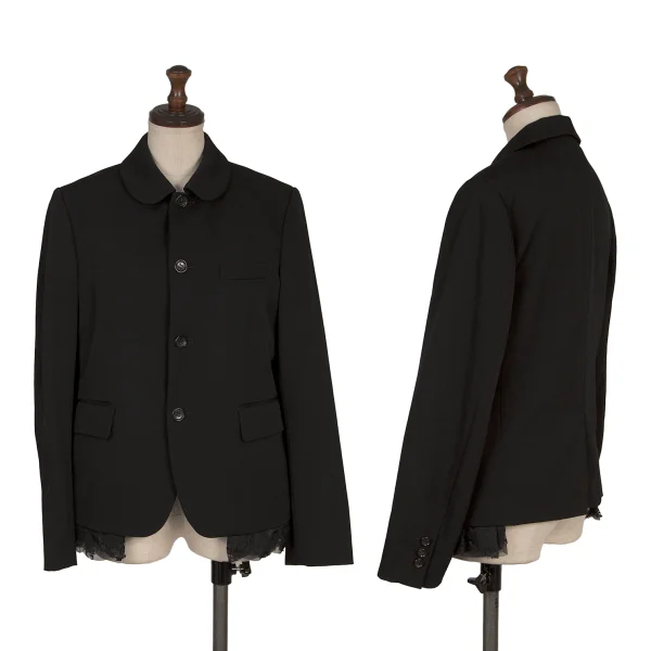 COMME des GARCONS Wool Gaba Frill Inside Jacket Black S K-168596_001