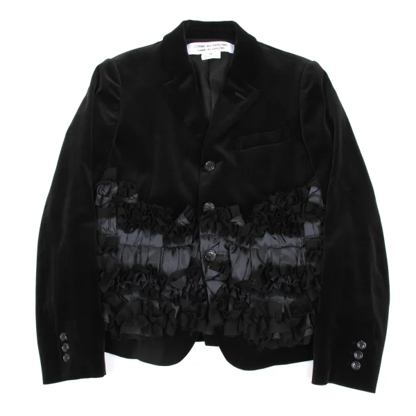 COMME des GARCONS Frill Decorated Velvet Jacket K-168597_002