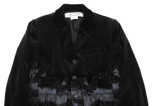 COMME des GARCONS Frill Decorated Velvet Jacket K-168597_003