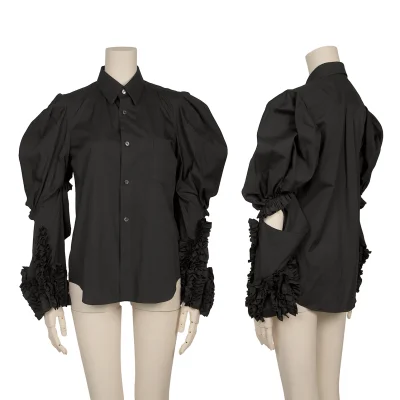 COMME des GARCONS Open Sleeves Cotton Frill Blouse